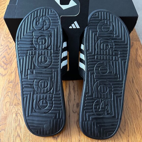ADDIDAS ADISSAGE MEN'S SLIDES - CORE BLACK / CLOUD WHITE, US MEN 11/12 - Picture 3 of 10